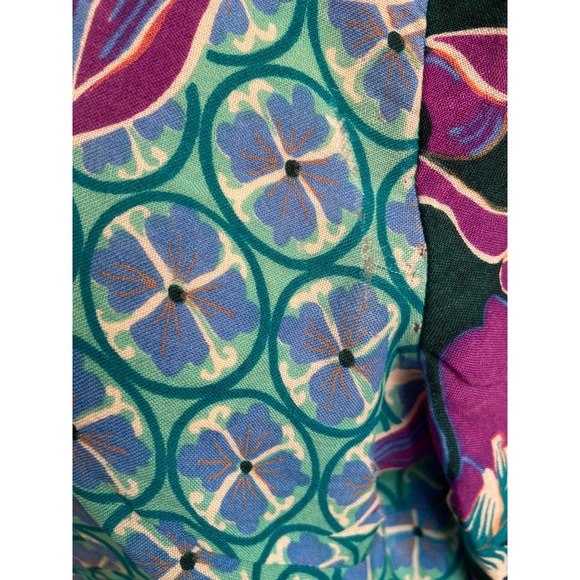 60's Geometric Dragon Purple Wool Maxi Dress by Colin Glascoe - Picture 6 of 8